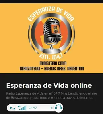 Radio Esperanza de Vida android App screenshot 1